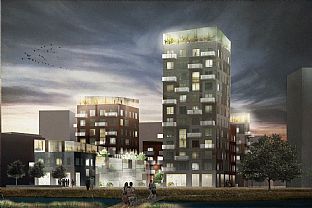 Årstafältet, night - Sustainable Urban Life - C.F. Møller