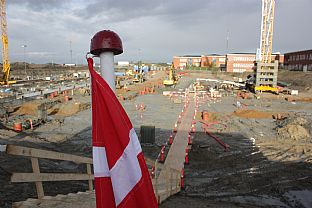 The building site next to Skejby University Hospital - Official start of construction at DNU - C.F. Møller