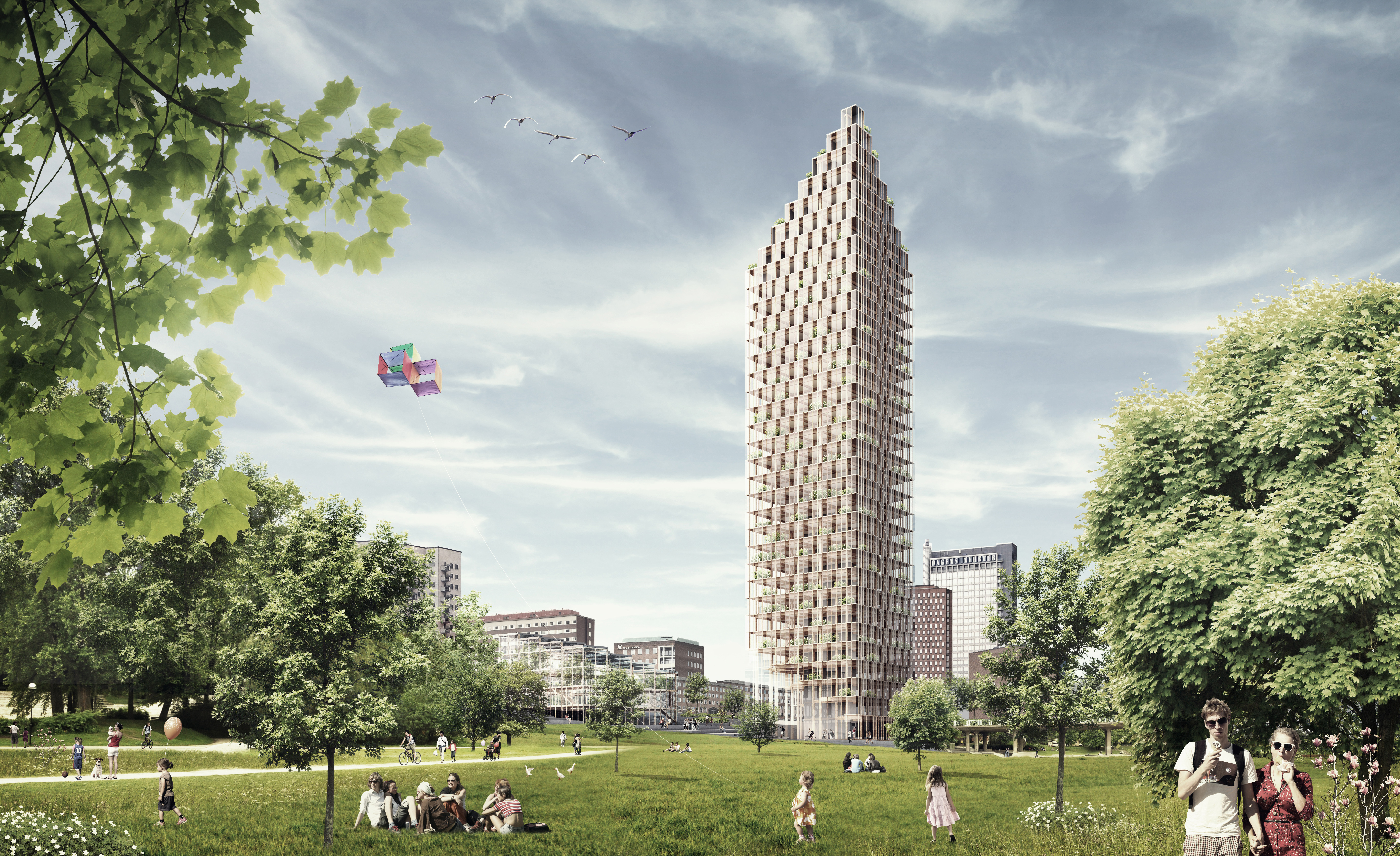 Wooden skyscraper presse c.f. møller