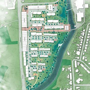 Area of dalum Paper factory, master plan by C.F. Møller Architects. - New life to old industrial area at Dalum Paper Factory in Odense - C.F. Møller. Photo: C.F. Møller Architects