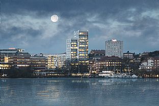 Arkitektene Ola Jonsson og Mårten Leringe får Betongprisen for Alviks Torn - C.F. Møller. Photo: Morgan Ekner