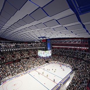 Avicii-Arena_Hockey_Seating-Bowl_Artists-Visualization-and-Subject-to-Change - Design and Construction Team Share Details About Avicii Arena Transformation - C.F. Møller. Photo: HOK