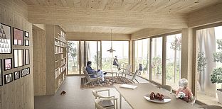 C.F. MØLLER FORSKER PÅ HØYHUS AV TRE - C.F. Møller. Photo: C.F. Møller