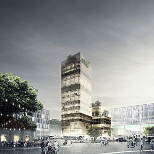 C.F. MØLLER FORSKER PÅ HØYHUS AV TRE - C.F. Møller. Photo: C.F. Møller