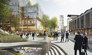 C.F. Møller Architects og MT Højgaard har planer om å dekke Aarhus’ jernbaneanlegg med en bilfri by - C.F. Møller. Photo: C.F. Møller Architects