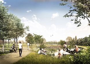 C.F. Møller Landscape designs new park for London - C.F. Møller. Photo: C.F. Møller