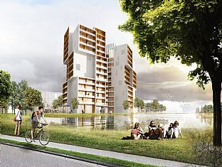 C.F. Møller ritar 14 våningar högt studentboende - C.F. Møller