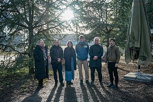 C.F. Møllers Landscape & Urbanism team in Copenhagen. From left to right: Emilie K. Larsen, Søren Hell, Sofie W.L. Jensen, Pelle Juul Carlsen, Martin Hedevang, and Luc Guralp. - C.F. Møller Architects strengthens its Landscape & Urbanism department - C.F. Møller. Photo: C.F. Møller Architects / Peter Sikker Rasmussen