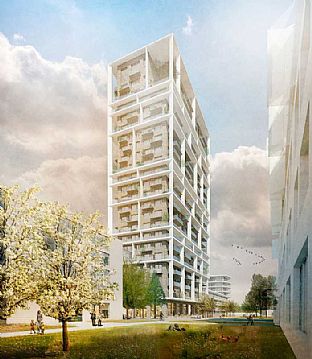 C.F. Møllers vertikale landsby reiser seg - C.F. Møller. Photo: C.F. Møller