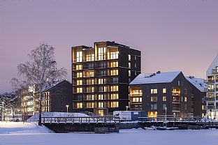 De første beboere flytter ind i Sveriges højeste træhus - C.F. Møller. Photo: Nikolaj Jakobsen