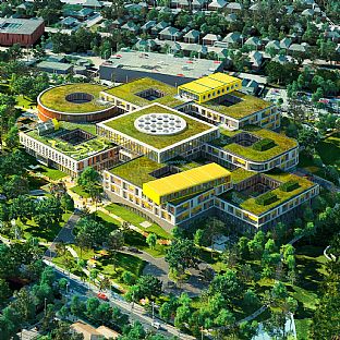 Die LEGO Gruppe eröffnet in Billund, Dänemark, einen neuen Campus, in dem das Spielen im Mittelpunkt steht - C.F. Møller. Photo: C.F. Møller Architects
