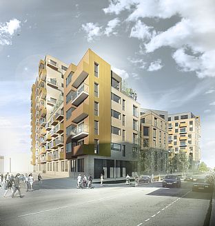 FÖRSTA SPADTAGET FÖR ÄNNU ETT ODENSE-KARRÉHUS - C.F. Møller. Photo: C.F. Møller