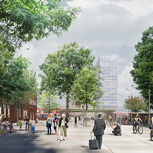 Fernbahnhof Hamburg-Altona udendørsarealer - Konkurrence om byrum vundet i Hamborg - C.F. Møller. Photo: C.F. Møller Architects