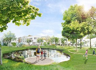 Illustration vision Södra Ladugårdsängen, Örebro kommun - Stadsdel med arkitektur och miljö i framkant - C.F. Møller. Photo: Örebro kommun