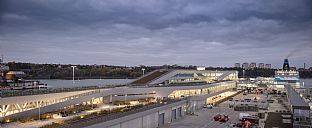 Innovative ferry terminal designed by C.F. Møller opens in Stockholm - C.F. Møller. Photo: Adam Mørk