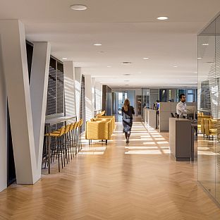 Interior of Carlsberg Central Office. Architects: C.F. Møller Architects. - C.F. Møller Architects recognised internationally for sustainable office building - C.F. Møller. Photo: Adam Mørk