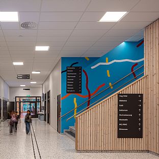 Jetzt öffnen sich die Tore zum Vega-Schul- und Aktivitätshaus - ein neuer lebendiger Treffpunkt mit kreativem Puls von früh bis spät - C.F. Møller. Photo: Nikolaj Jakobsen