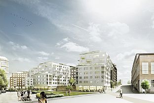 KVARTERET GODSVAGNEN I HAMMARBY SJÖSTAD - C.F. Møller. Photo: C.F. Møller / Kjellander Sjöberg