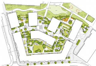 KVARTERET GODSVAGNEN I HAMMARBY SJÖSTAD - C.F. Møller. Photo: C.F. Møller / Kjellander Sjöberg