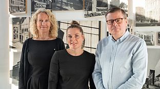 Lone Bendorff, Anja Borup Grosen & Søren Adamsen - New Management at C.F. Møller Architects - C.F. Møller. Photo: C.F. Møller Architects / Silas Andersen