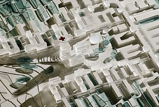 Model - The largest hospital design commission in Danish history is won by a consultancy team led by C. F. Møller Architects - C.F. Møller. Photo: Rådgivergruppen DNU Model - The largest hospital design commission in Danish history is won by a consultancy team led by C. F. Møller Architects - C.F. Møller. Photo: Rådgivergruppen DNU