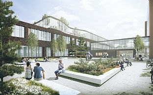 Nordlige ankomstplads - C.F. Møller tar hem utbyggnaden av Sygehus Vendsyssel - C.F. Møller. Photo: C.F. Møller