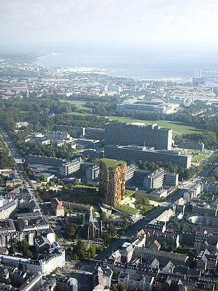 Nyt, markant forskertårn og bypark i hjertet af København - C.F. Møller. Photo: Arkitektfirmaet C. F. Møller/Mir
