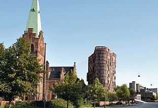 Nyt, markant forskertårn og bypark i hjertet af København - C.F. Møller. Photo: Arkitektfirmaet C. F. Møller/Mir