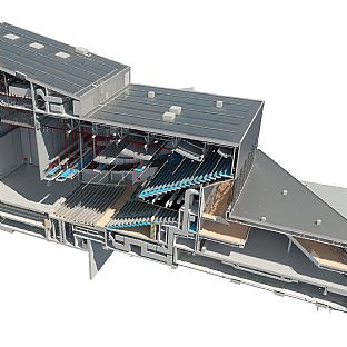 ODEON Odense Musik- og Teaterhus - Veltrimmet, miljøvennlig og digitalt med BIM - C.F. Møller. Photo: C.F. Møller