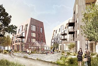 ÖRNSRO TIMBER TOWN – C.F. MØLLER WINS COMPETITION IN ÖREBRO  - C.F. Møller. Photo: C.F. Møller