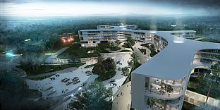 Plass i finalen i konkurransen om Nord-Sjællands nye sykehus i Hillerød - C.F. Møller. Photo: C.F. Møller