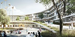 Plass i finalen i konkurransen om Nord-Sjællands nye sykehus i Hillerød - C.F. Møller. Photo: C.F. Møller