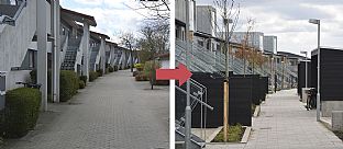 Prefabrikkerte boliger fra 70-tallet blir hageby - C.F. Møller. Photo: C.F. Møller