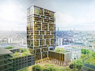 Residential tower in Antwerp won - C.F. Møller. Photo: C.F. Møller & Brut