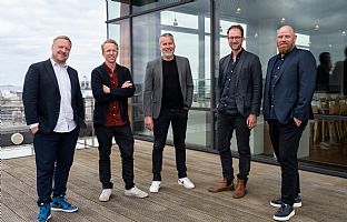 Rune Bjerno Nielsen, Ola Jonsson, Franz Ødum, Thue Borgen Hasløv & Jonas Toft Lehmann. - C.F. Møller Architects expands their partner group - C.F. Møller. Photo: C.F. Møller Architects / Silas Smed Andersen