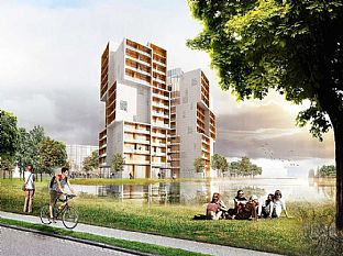 STUDENTHJEMMET VED UNIVERSITETET I ODENSE HAR NÅDD TOPPEN - C.F. Møller. Photo: C.F. Møller