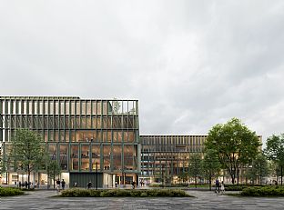Skandinavisches Design trifft nachhaltige Bauweise: „i8“ als innovatives Holz-Hybrid-Gebäude für den Münchner „iCampus im Werksviertel“ - C.F. Møller. Photo: C.F. Møller Architects