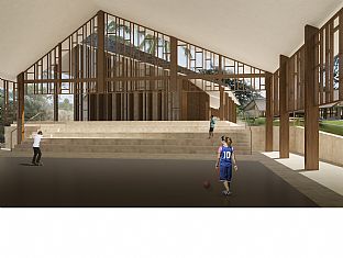 Skolbyggnation på Bali har påbörjats - C.F. Møller. Photo: C.F. Møller