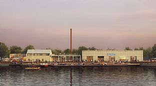 Streetfood at the future Boat Park in Aalborg. Architects: C.F. Møller Architects. - C.F. Møller Architects wins: climate protection of Aalborg Vestby - C.F. Møller. Photo: C.F. Møller Architects