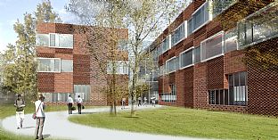 Taklagsfest på högteknologiskt vetenskapscenter i Taastrup - C.F. Møller. Photo: C.F. Møller