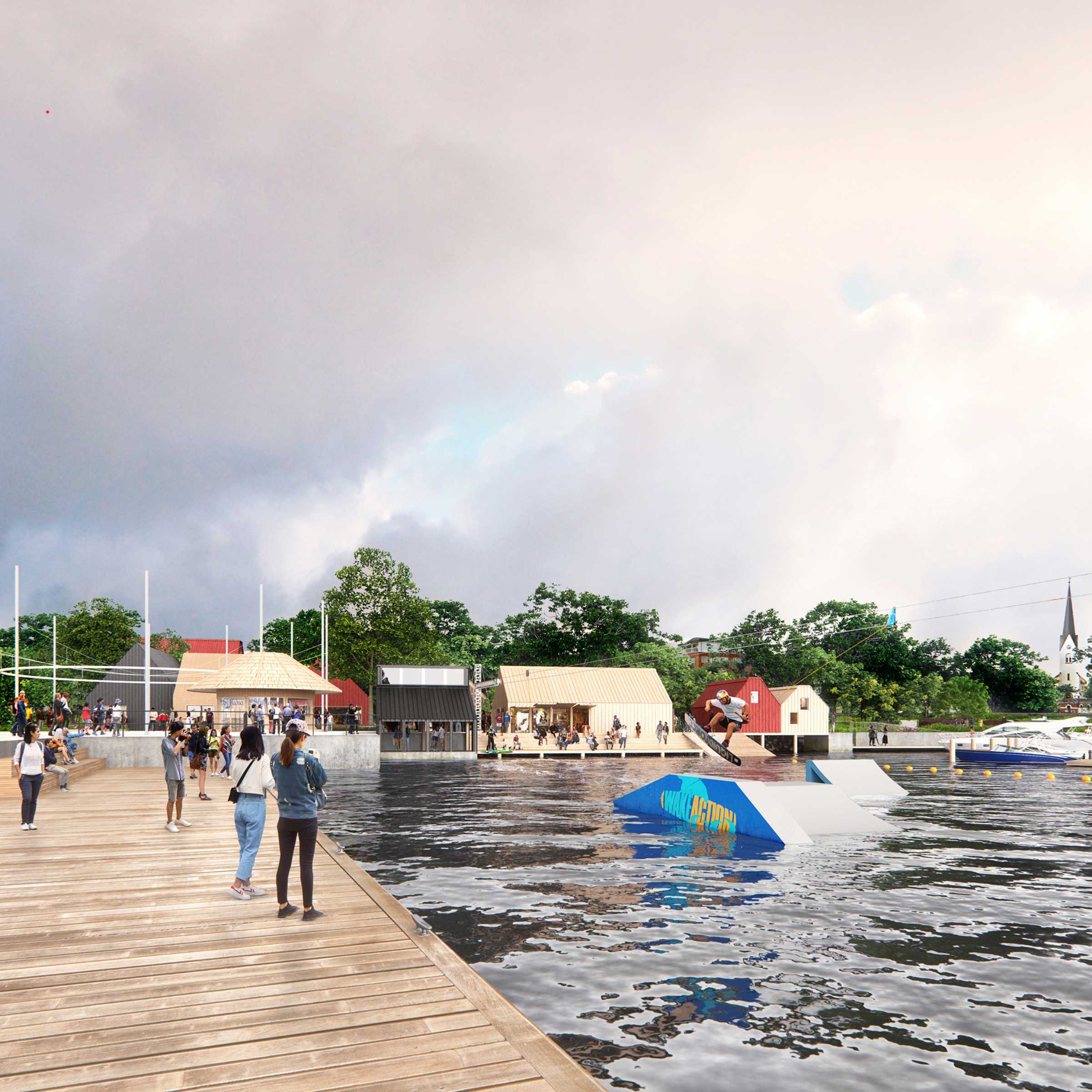 The plan for Mjøsfronten is presented a new and vibrant lakefront in the Norwegian city of