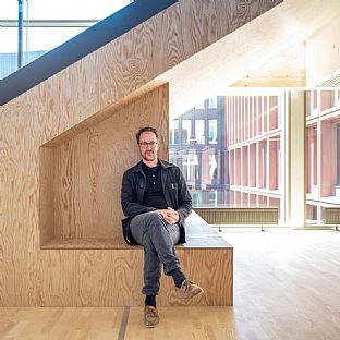 Thue Borgen Hasløv, partner & architect, C.F. Møller Architects - Intervju: Å designe WoodHub — Danmarks største trebygg - C.F. Møller. Photo: Peter Sikker Rasmussen