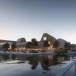 Udover havneudviklingen ved Guldborgsund i Nykøbing Falster arbejder C.F. Møller Architects også lige nu på lignende projekter ved Stigsborg Brygge i Nørresundby, Haderslev Havn og Flodbyen i Randers. - C.F. Møller Architects omdanner grå industrihavn til levende havn - C.F. Møller. Photo: C.F. Møller Architects