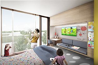 Udsigt fra sengestuer - C.F. Møller vinner utbyggingen av Sygehus Vendsyssel - C.F. Møller. Photo: C.F. Møller