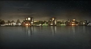 View - natt - Pir-huset - C.F. Møller