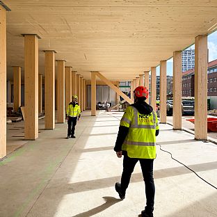 WoodHub, C.F. Møller Architects, Artelia, NCC - Insights: Timber Buildings improving life for people and the planet - C.F. Møller. Photo: C.F. Møller Architects / Anna Salska