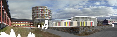 helvede tyfon Scan Dronning Ingrids Hospital, Nuuk - Projekter - C.F. Møller