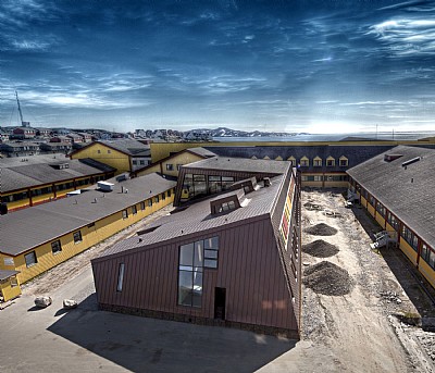 helvede tyfon Scan Dronning Ingrids Hospital, Nuuk - Projekter - C.F. Møller