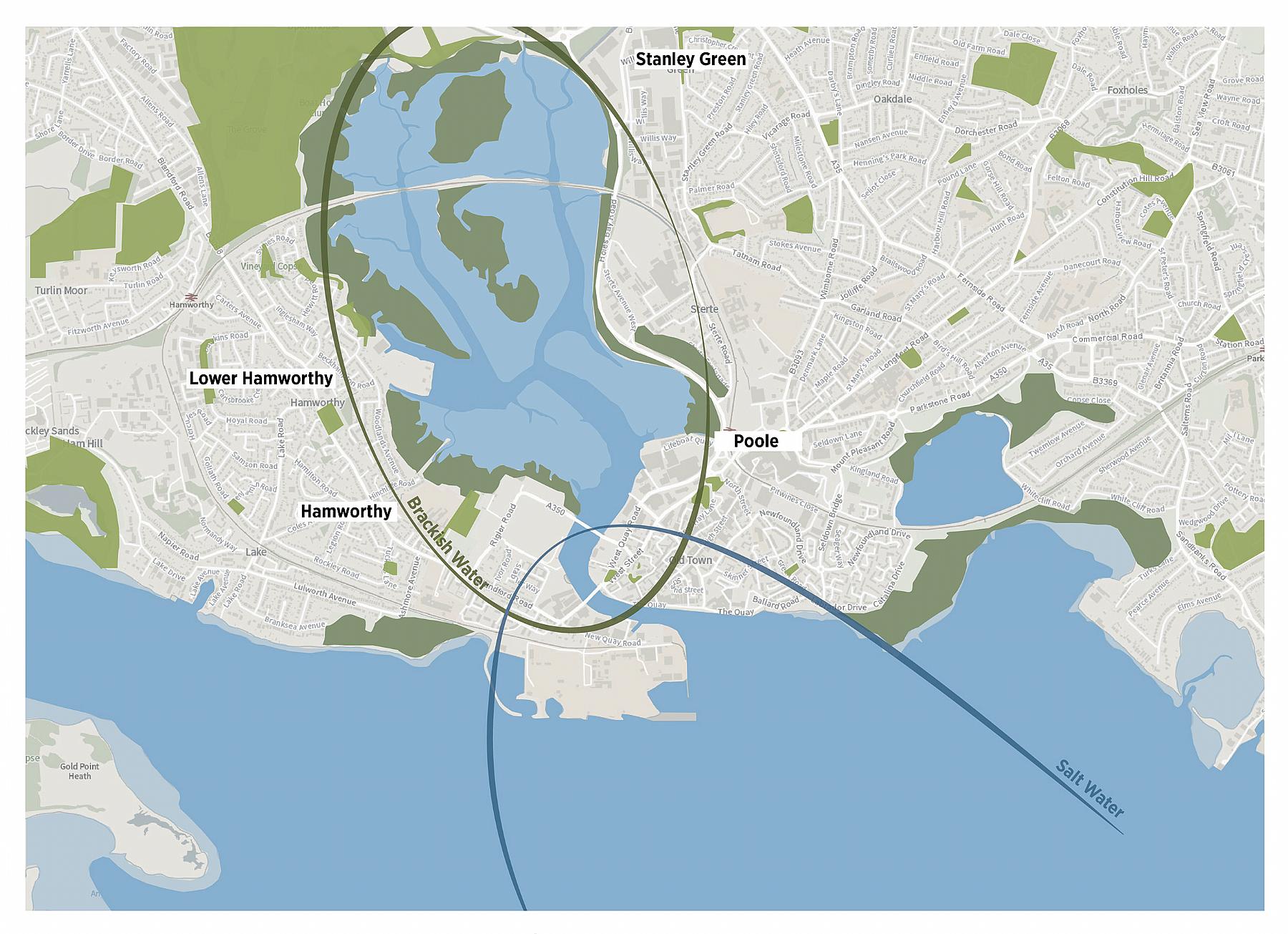 Holes Bay, Hamworthy and Poole strategic context map
