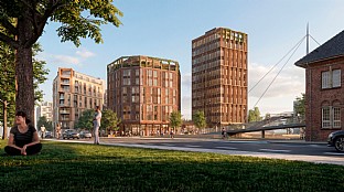  The Station, hotel and commercial project in Banebyen Odense. C.F. Møller. Photo: C.F. Møller Architects